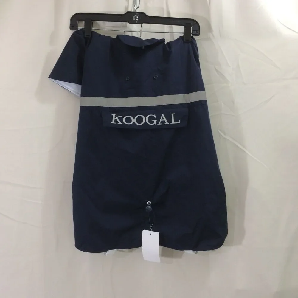 NEW Koogal Dog Raincoat Navy 4XL With Tags Hooded Waterproof Zipper Pocket
